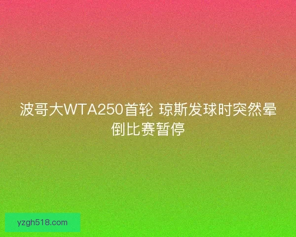 波哥大WTA250首轮 琼斯发球时突然晕倒比赛暂停