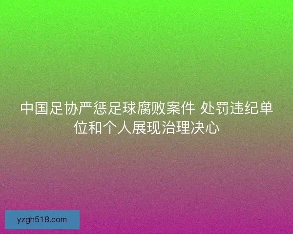 中国足协严惩足球腐败案件 处罚违纪单位和个人展现治理决心 中国足协严惩足球腐败案件 处罚违纪单位和个人展现治理决心